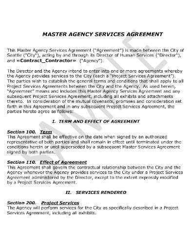 agency service agreement in pdf
