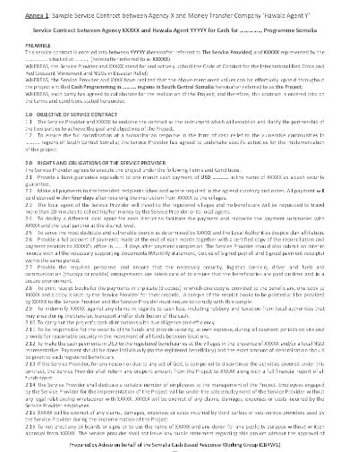 agency service contract agreement template