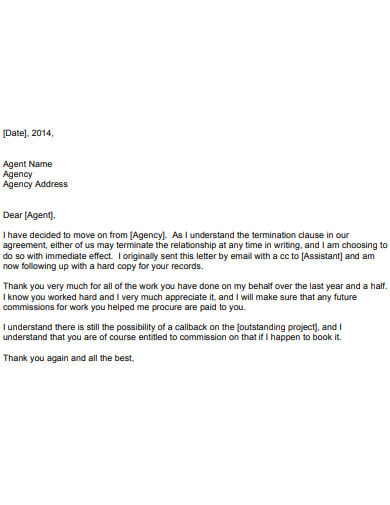 agency termination letter template