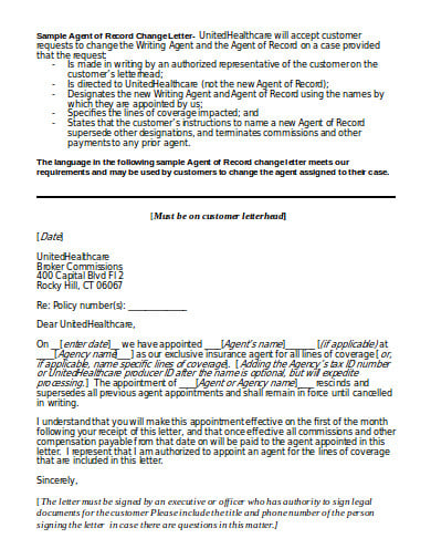 Agency Of Record Change Letter Template ?width=320