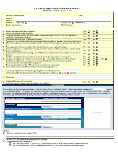 alarm system report form in pdf
