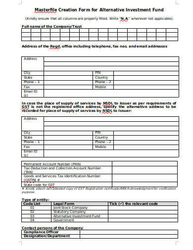 alternative investment fund form