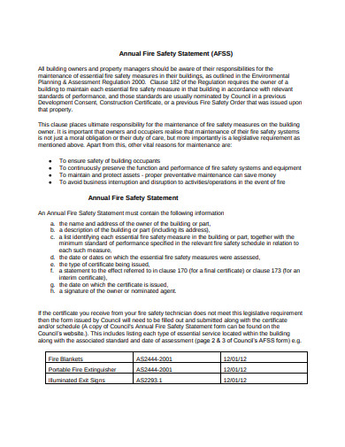 Fire Statement Example Annual Fire Safety Statements , Register your annual fire safety ...