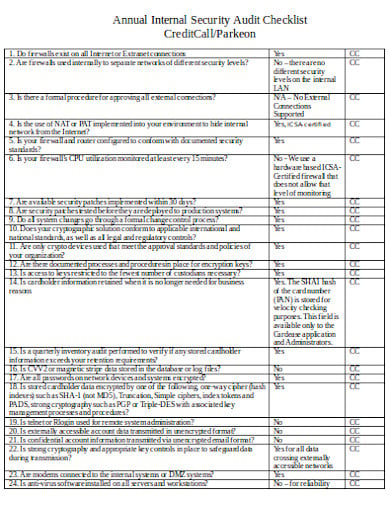 annual security it audit checklist template