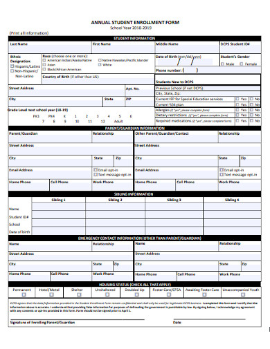 14+ Student Enrollment Form Templates PDF | DOC | Free & Premium Templates