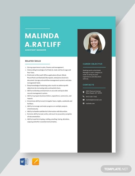 assistant-manager-resume-template