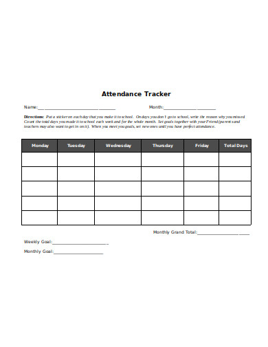 attendance tracker simple