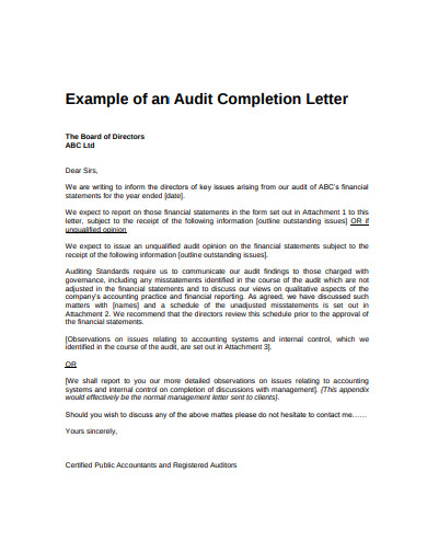 audit assignment letter