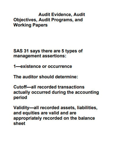 audit-evidence-objectives