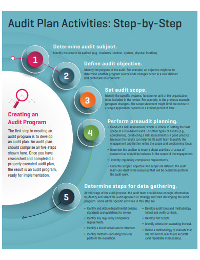audit test plan activities template