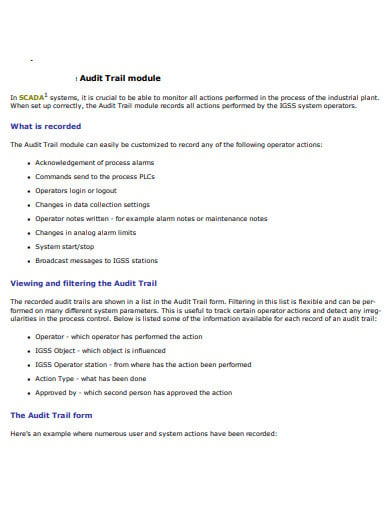 audit trail module