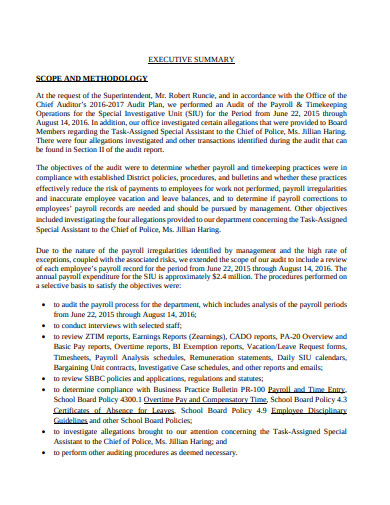 10+ Payroll Audit Report Templates in PDF | DOC