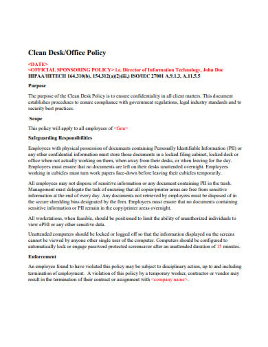 basic office policy template