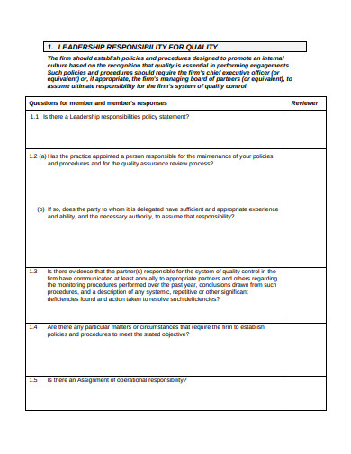 basic quality assessment questionnaire template