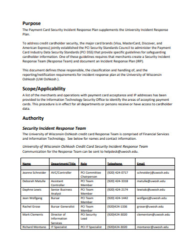 FREE 11+ Security Incident Response Plan Templates in PDF | MS Word