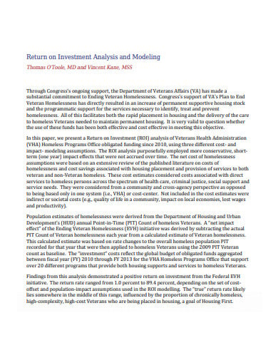 basicmodeling return on investment analysis