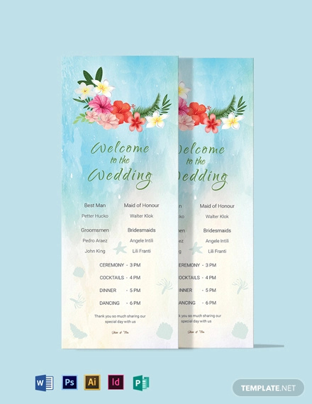 Gold Wedding Program Design Format DIY Printable Wedding Program 
