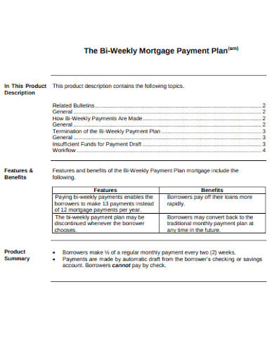 bi weekly mortgage payment plan
