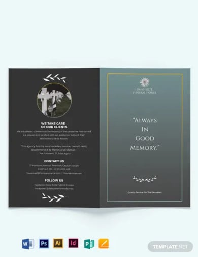 blank funeral plan bi fold brochure template