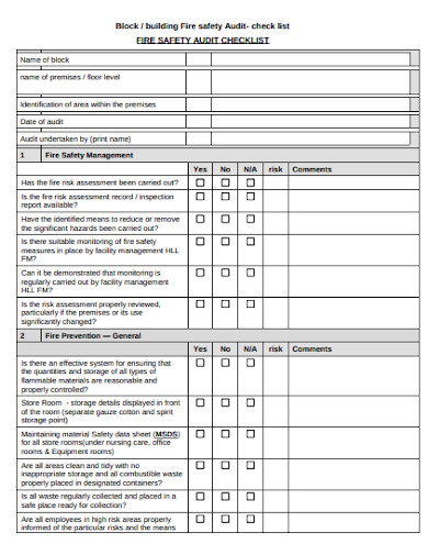 10+ Safety Audit Checklist Templates in PDF | WORD