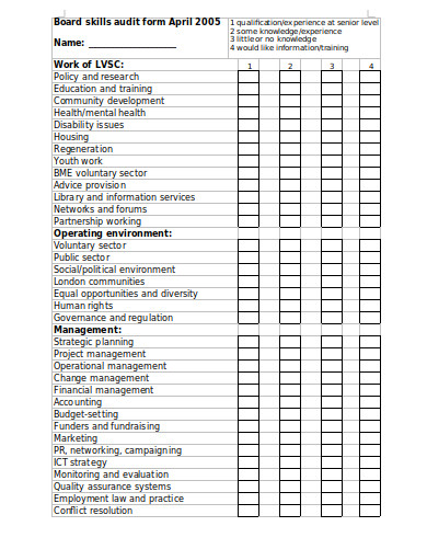 11 Skills Audit Form Templates In PDF WORD