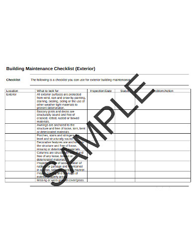 10+ Building Maintenance Checklist Templates in Google Docs | MS Word ...