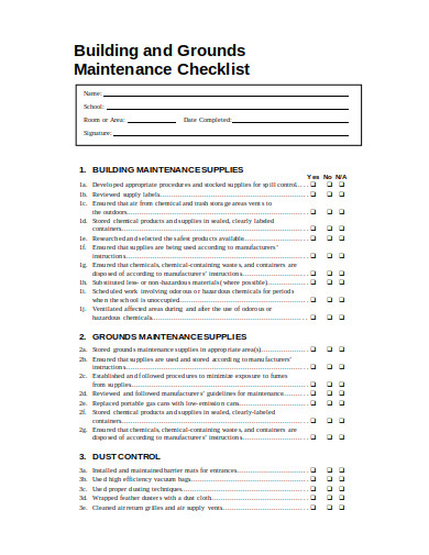 10  Building Maintenance Checklist Templates in Google Docs MS Word