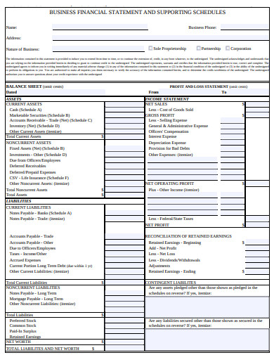 11+ Business Financial Statement Templates in PDF | DOC