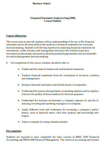 business school financial statement analysis