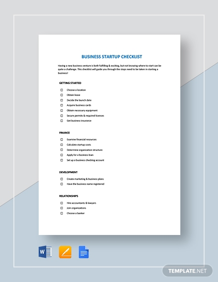 10+ Business Startup Checklist - Sample, Example, Format | Free ...