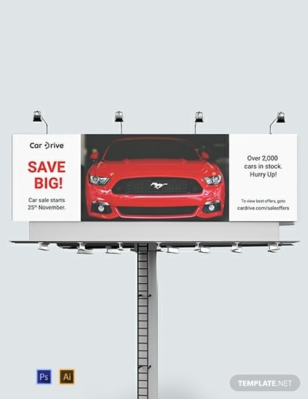 car sales billboard template