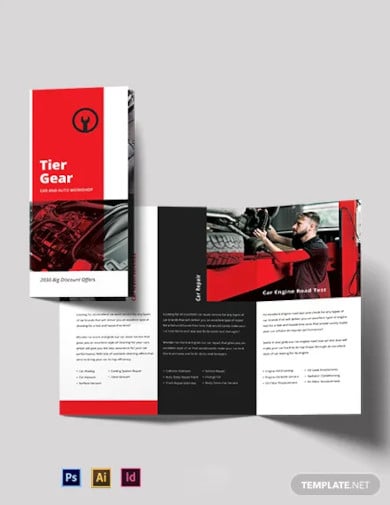 car-and-automotive-workshop-tri-fold-brochure-template