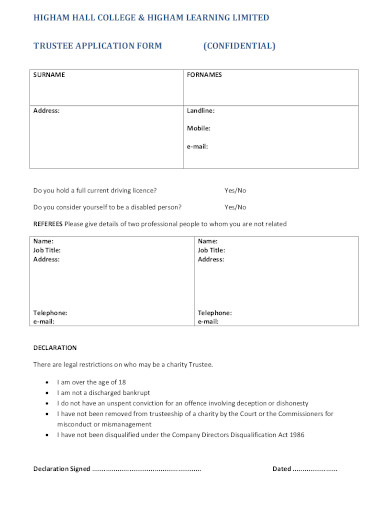 charity-trustee-application-form-template