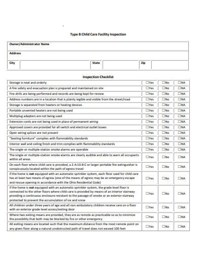 child-care-facility-inspection-checklist