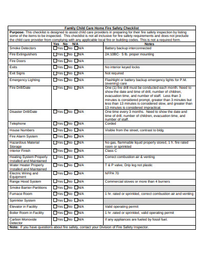 11+ Child Care Inspection Checklist Templates In Pdf 