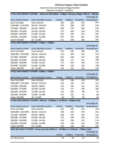 12+ Child Care Schedule Templates in PDF | Doc | Free & Premium Templates