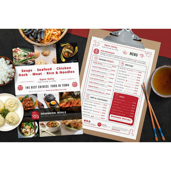 chinese restaurant menu creative market