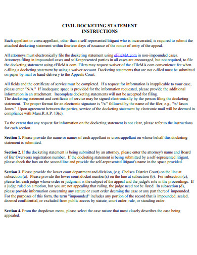 civil docketing statement template in pdf