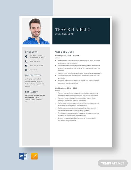 Free 9+ Civil Engineer Resume Templates, PDF, DOC