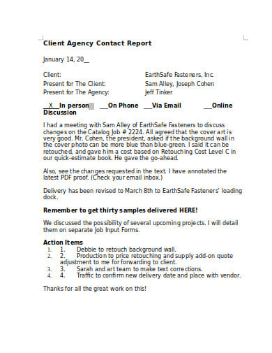 client-agency-contact-report
