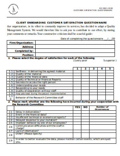 5  Client Onboarding Questionnaire Templates in PDF MS Word