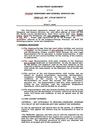 14 Recruitment Agency Agreement Templates In PDF WORD   Client Recruitment Agency Agreement 