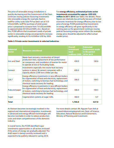 climate expenditure investment review template