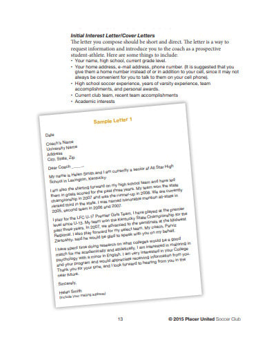 college recruiting cover letter template