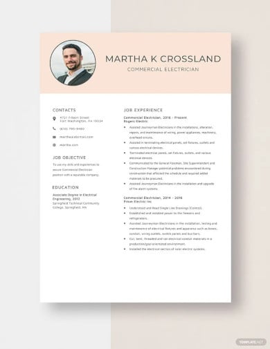 commercial electrician resume