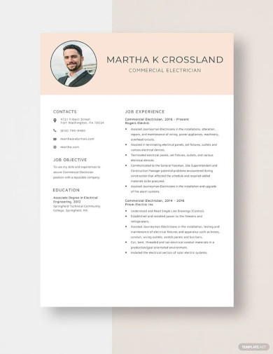 Electrician Resume Template - 12+ Word, Excel, PDF Documents Download