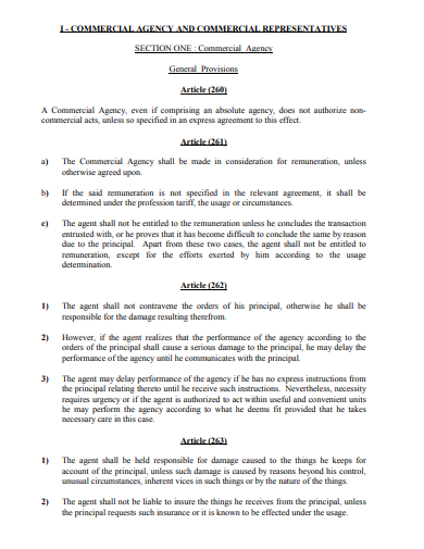 11  Commercial Agency Agreement Templates in PDF DOC