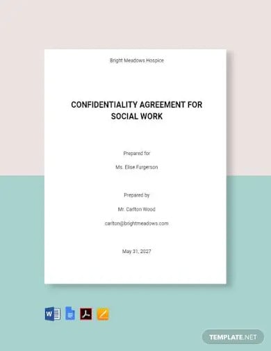 confidentiality agreement social work template