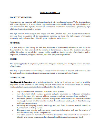confidentiality-policy-template-in-pdf