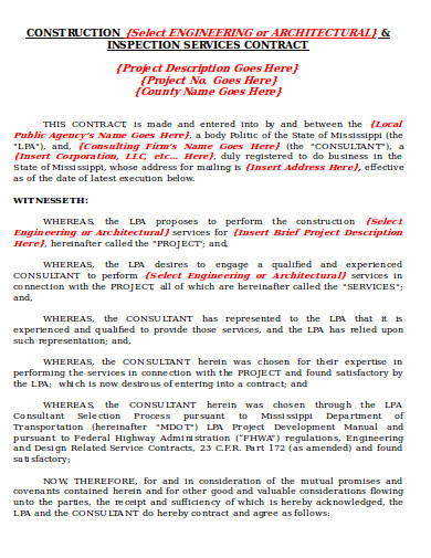 11  Inspection Services Contract Templates in Doc PDF